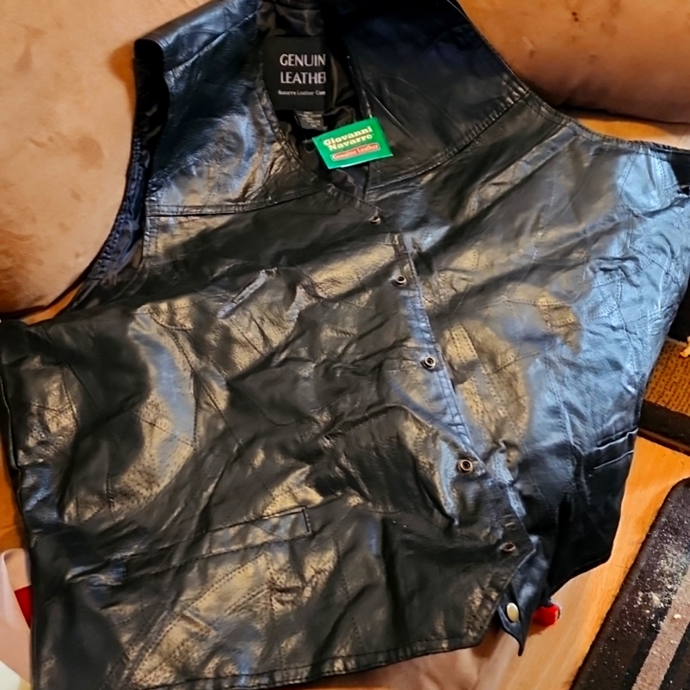 Giovanni Navarre genuine leather vest size 5X